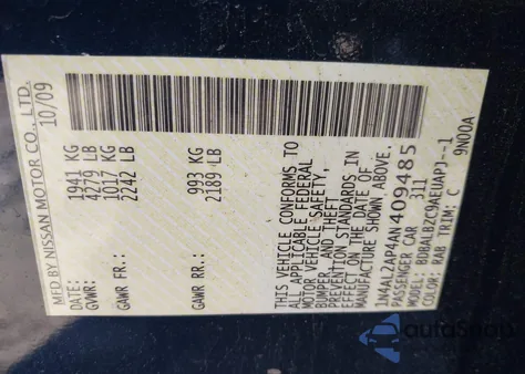 2010 Nissan Altima 2.5 S z USA, uszkodzony, nr VIN 1N4AL2AP4AN409485